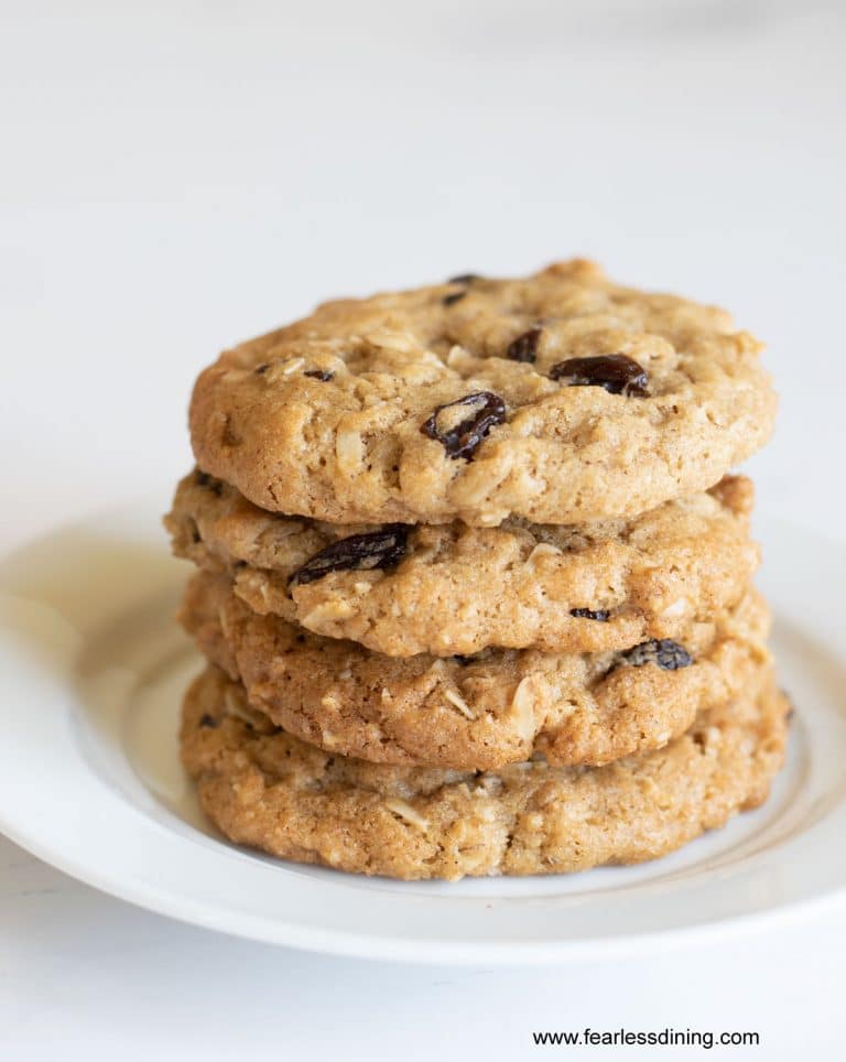 Gluten Free Oatmeal Raisin Cookies {Dairy-Free Option}