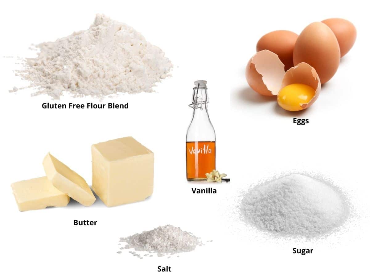 Photos of the sable cookie ingredients.