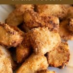 A Pinterest image of the gluten free chicken nuggets.