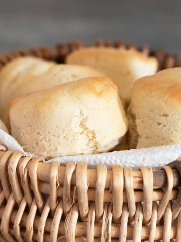 a close up of the baked gluten free rolls