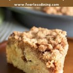 A Pinterest pin image of the coffee cake.