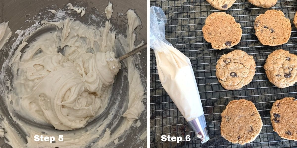 Oatmeal cream pies photos of steps 5 and 6.