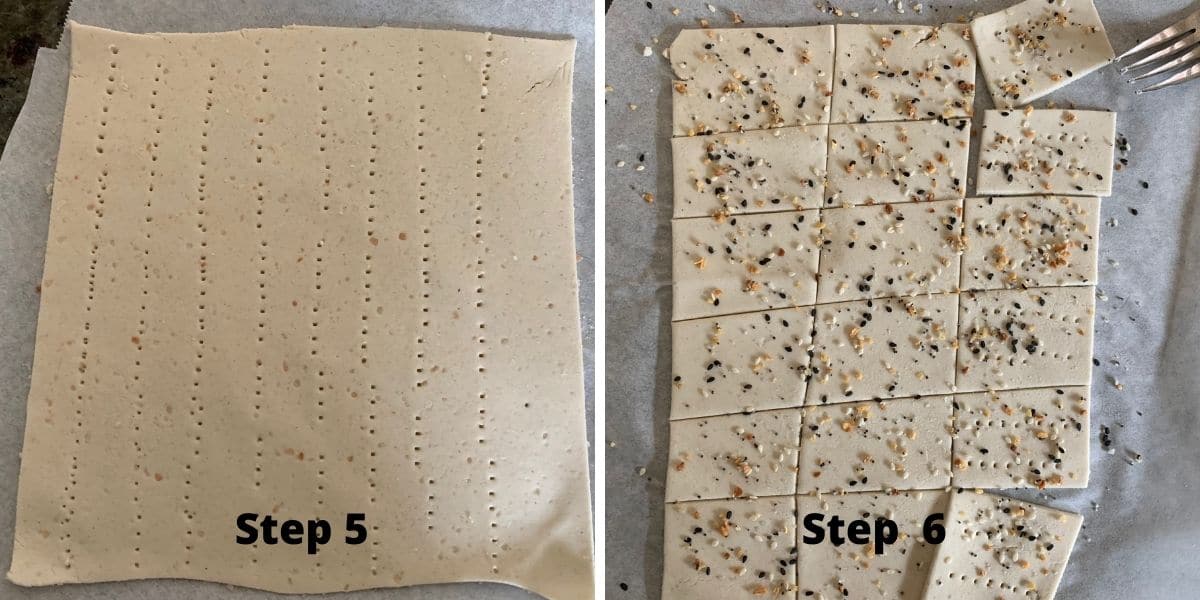 Photos of making gluten free matzah steps 5 and 6.