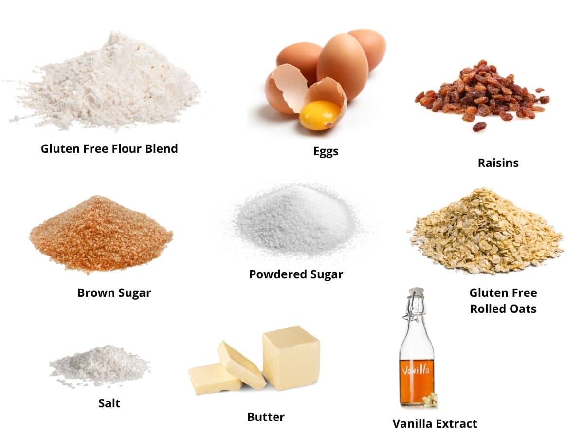 Photos of the oatmeal cream pie ingredients.