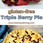 A Pinterest pin image of the gluten-free berry pie.