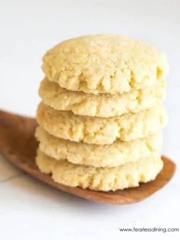 a stack of five lemon cookies