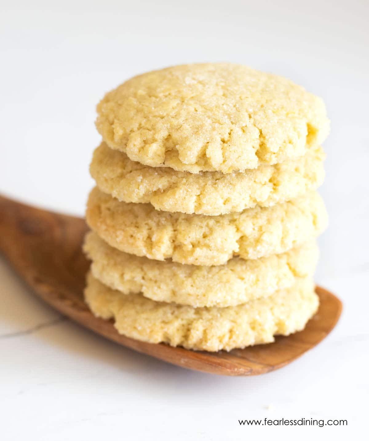 A stack of five lemon cookies.