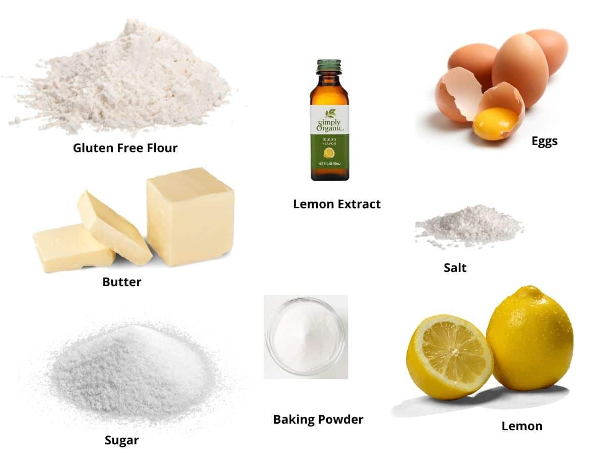 Photos of the gluten free lemon cookie ingredients.