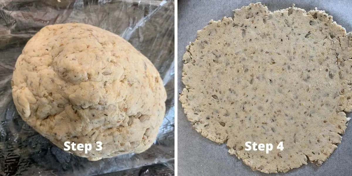 sourdough crackers steps 3 and 4 photos