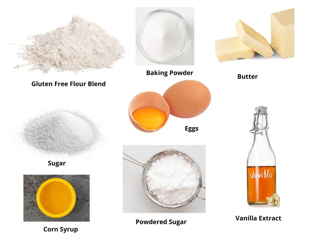 Photos of the gluten free vanilla wafers ingredients.