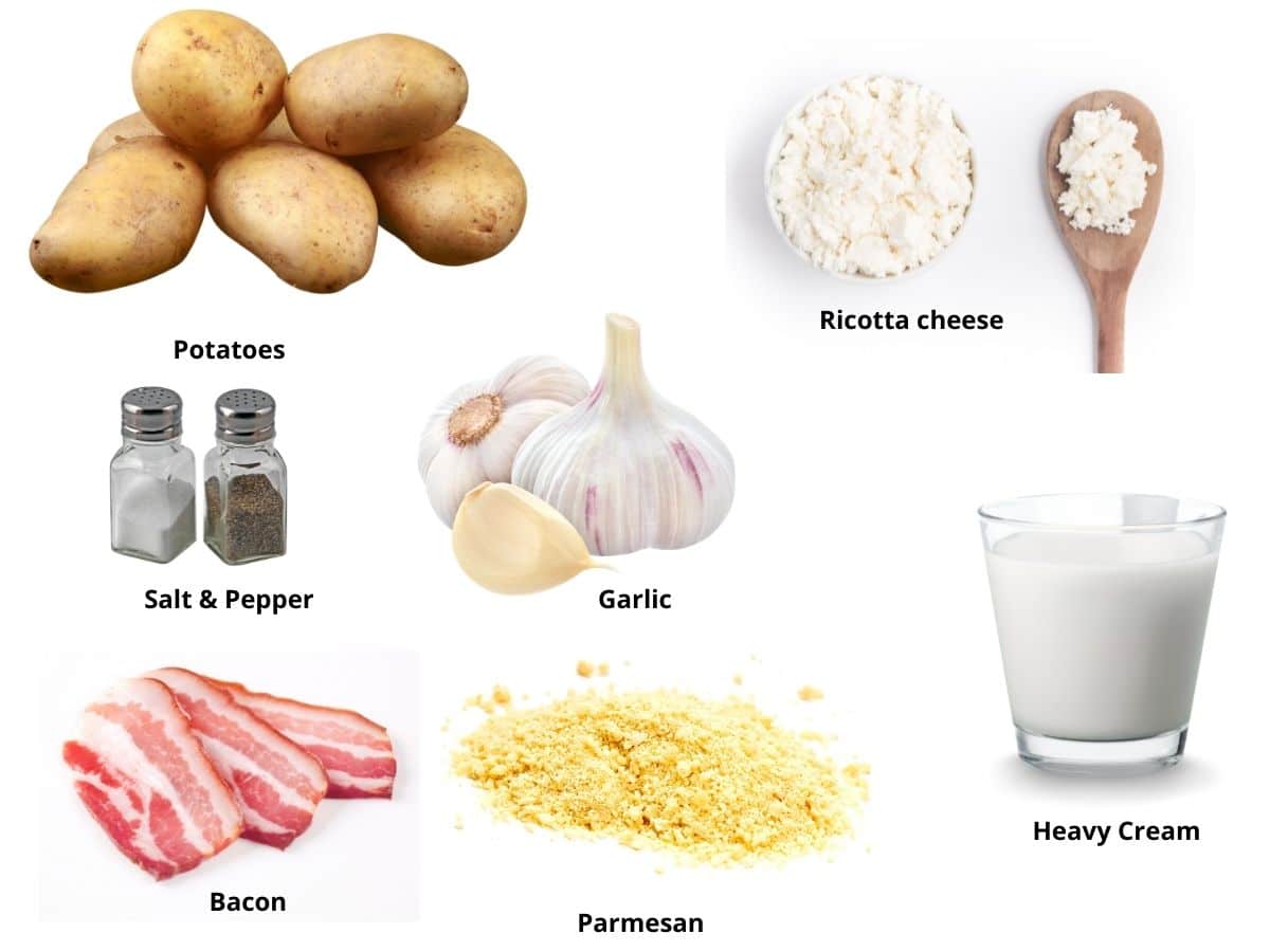 Photos of the gluten free scalloped potatoes ingredients.