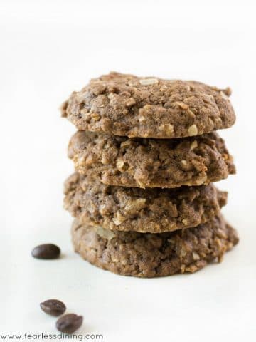 a stack of four coffee flour cookies