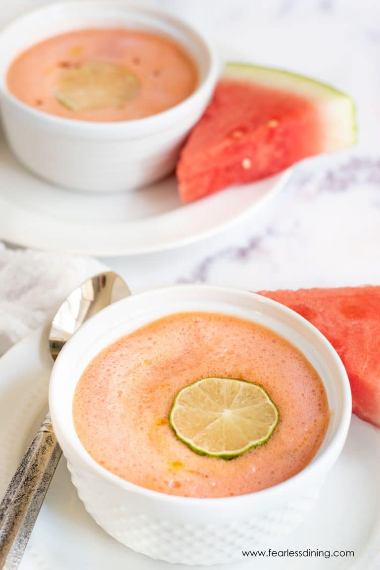 Chilled Watermelon Soup with Coconut Cream