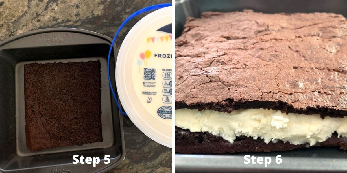 Photos making ice cream sandwiches steps 5 and 6.