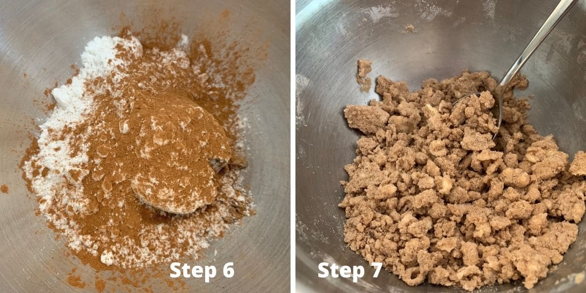 Optional Streusel topping steps 6 and 7 photos.