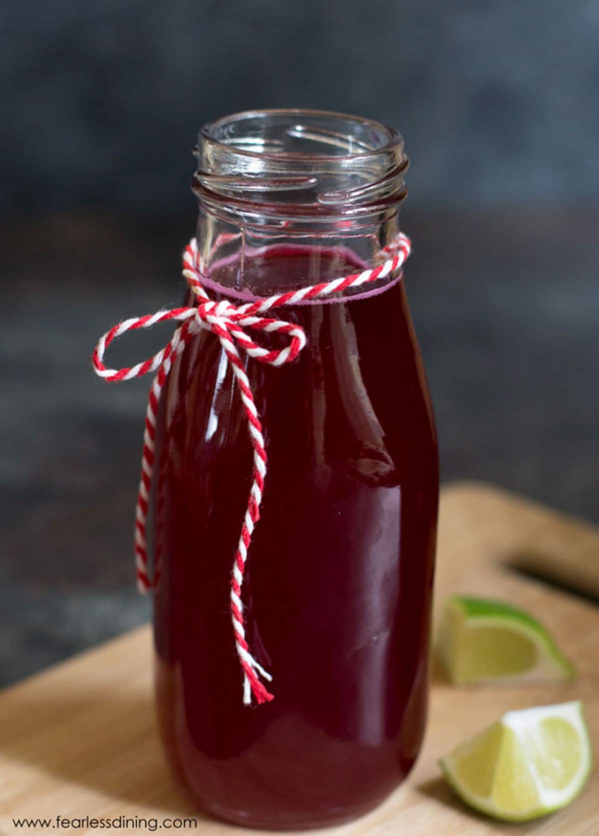 A jar of prickly pear syrup.