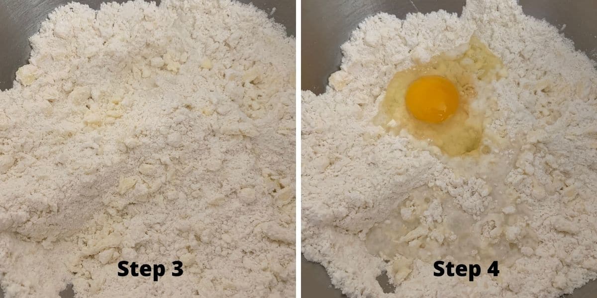 Photos of steps 3 and 4 making air fryer hand pies.