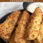 A Pinterest image of the fried pickles.