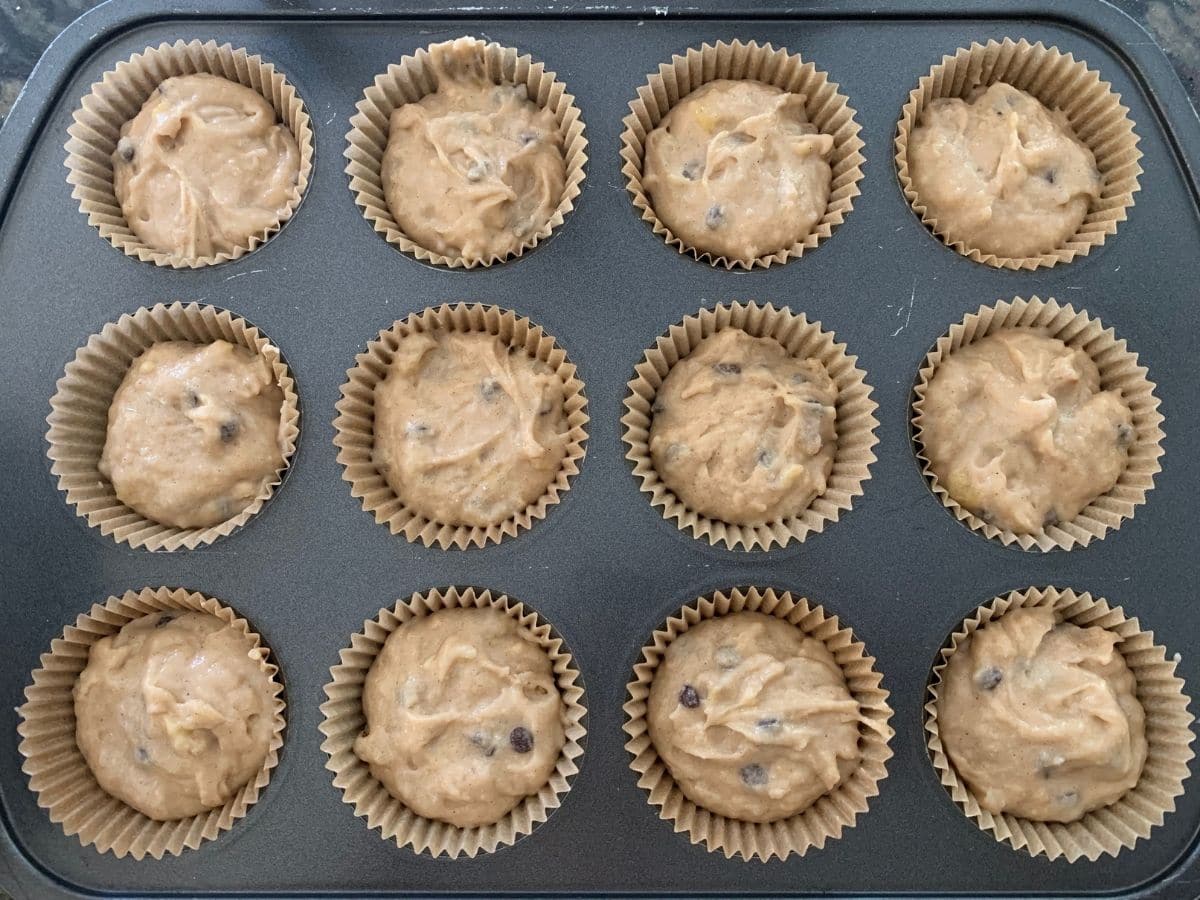 A photo of the cupcakes ready to bake.