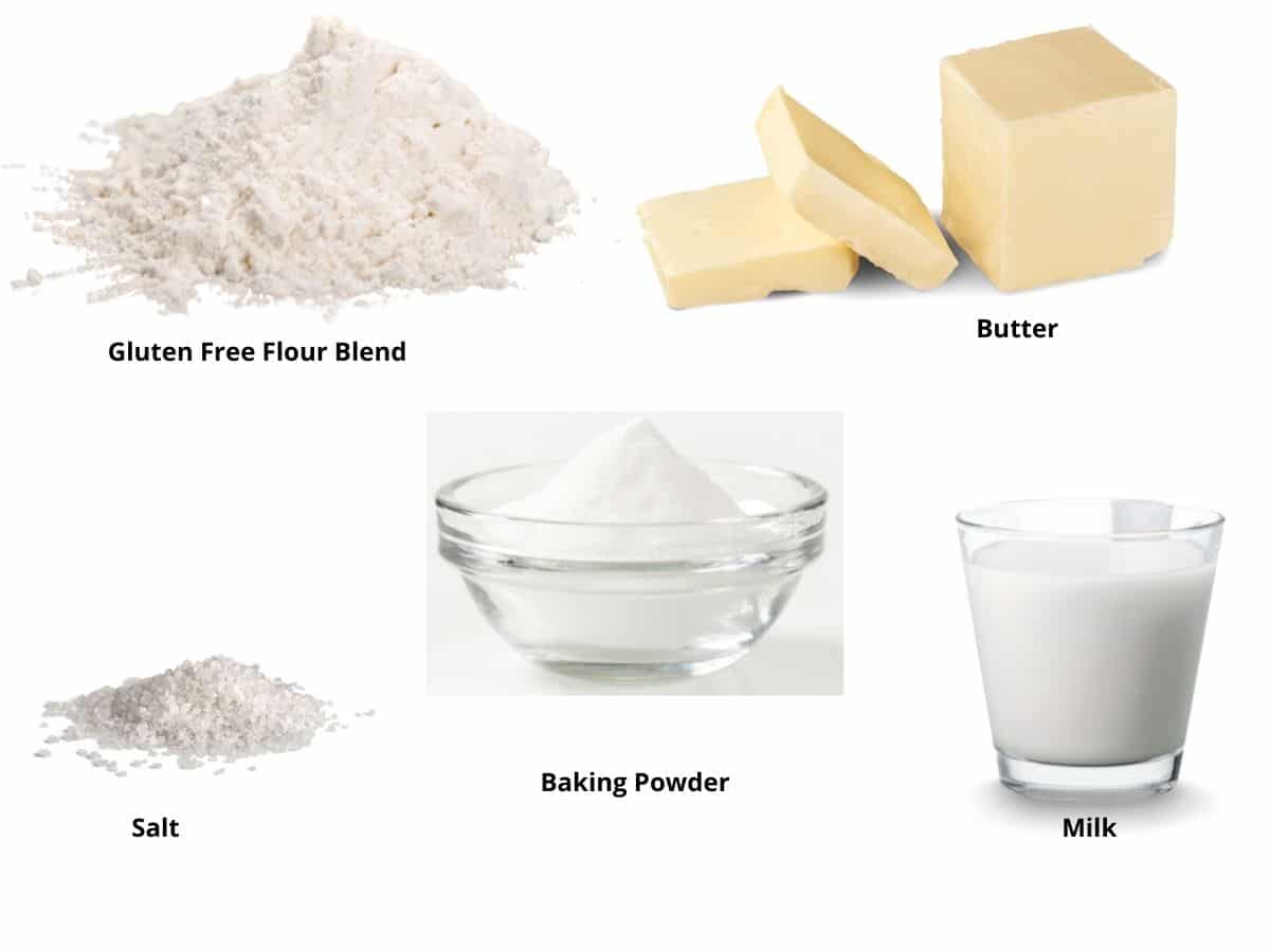 Photos of the gluten free biscuit ingredients.