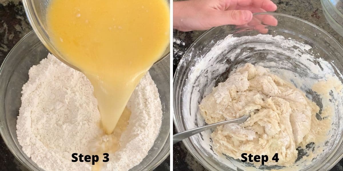 photos of steps 3 and 4 making kolache