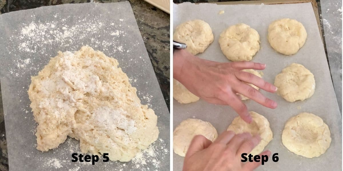 photos of steps 5 and 6 making kolache