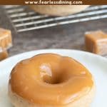 a pinterest pin image of the caramel apple donuts
