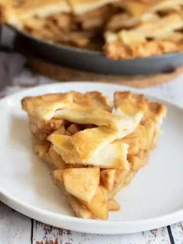 the front of a slice of gluten free apple pie