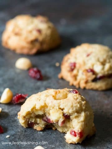 gluten free cranberry cookies on a platter