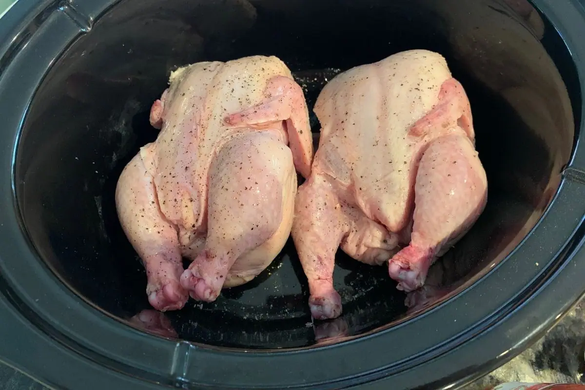 seasoned hens in the slow cooker