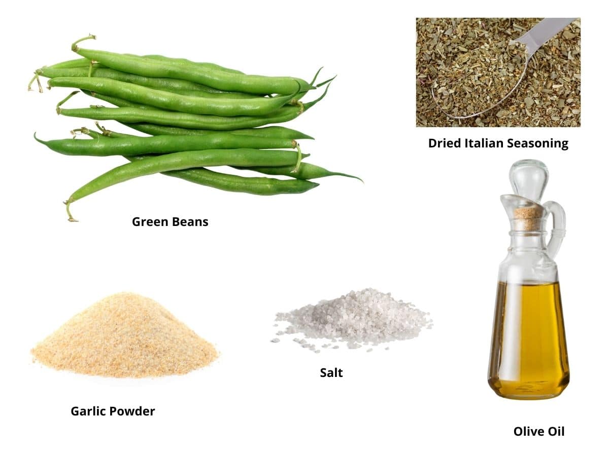 Air fryer green bean ingredients photos.