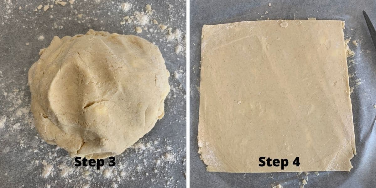 Photos of making the hand pies steps 3 and 4.