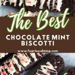 a pinterest pin image of the peppermint biscotti