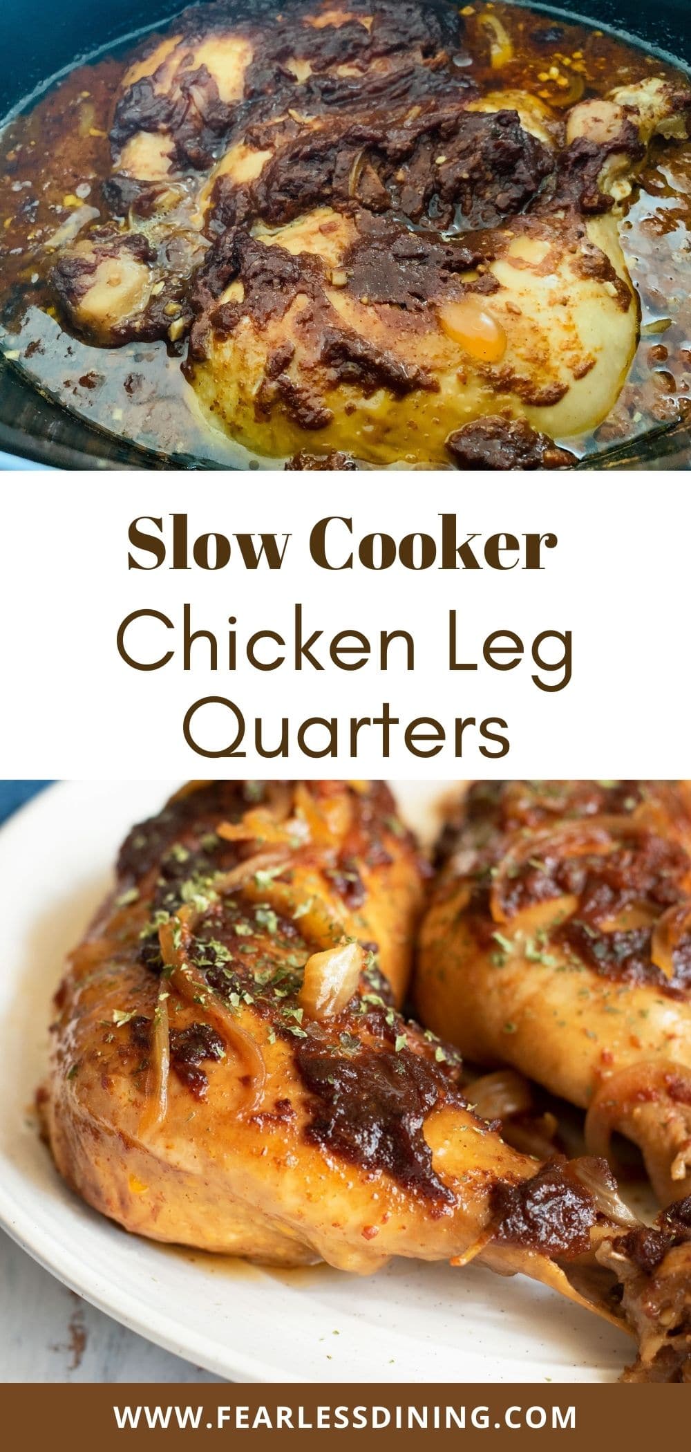 Slow Cooker Chicken Leg Quarters with BBQ Sauce Fearless Dining
