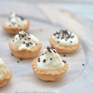 mini cannoli bites on a serving dish