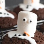 a pinterest collage pin of the melting snowman cookies