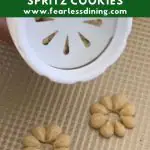 a pinterest collage pin of the spritz cookie press