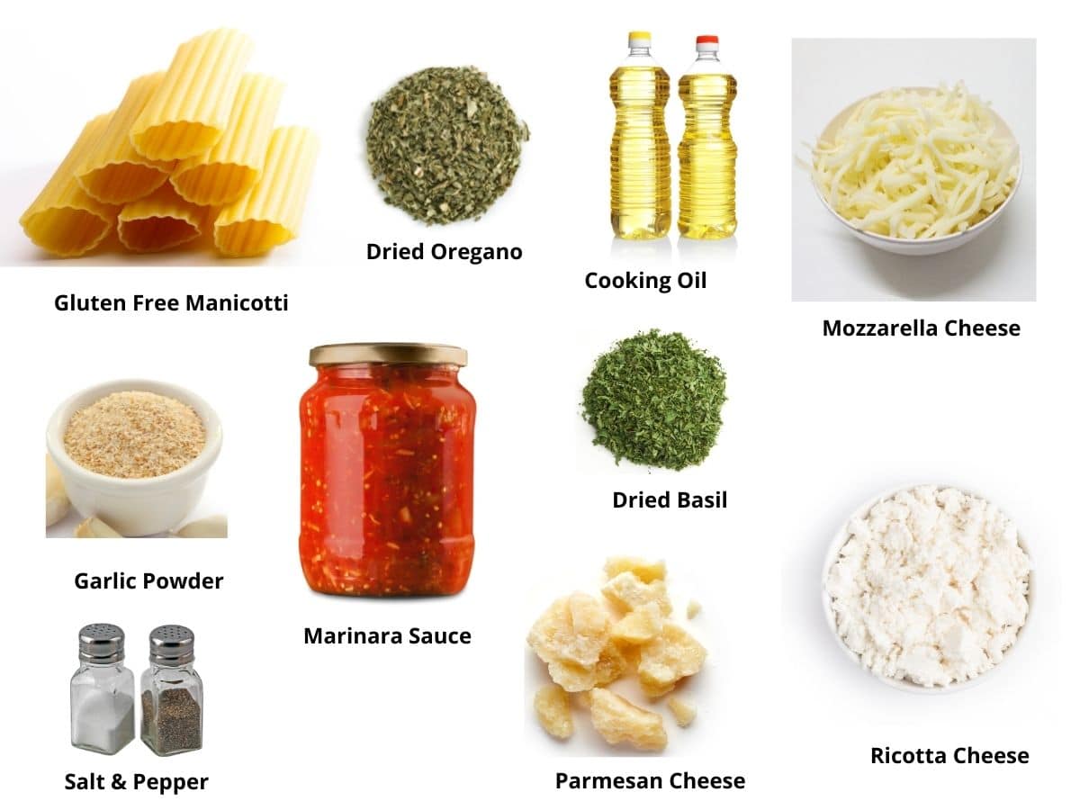 Photo of the manicotti ingredients.