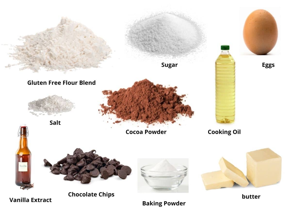 Photos of the brownie cookie ingredients.