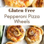 A Pinterest image of the pepperoni pizza wheels.
