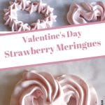 a pinterest pin image of the strawberry meringues
