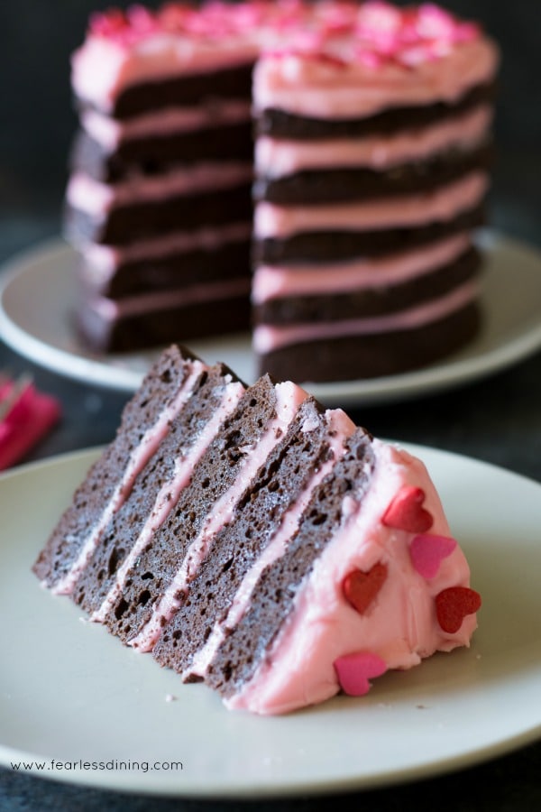 A photo of the gluten-free chocolate cake from 2017 when I first created this cake recipe.