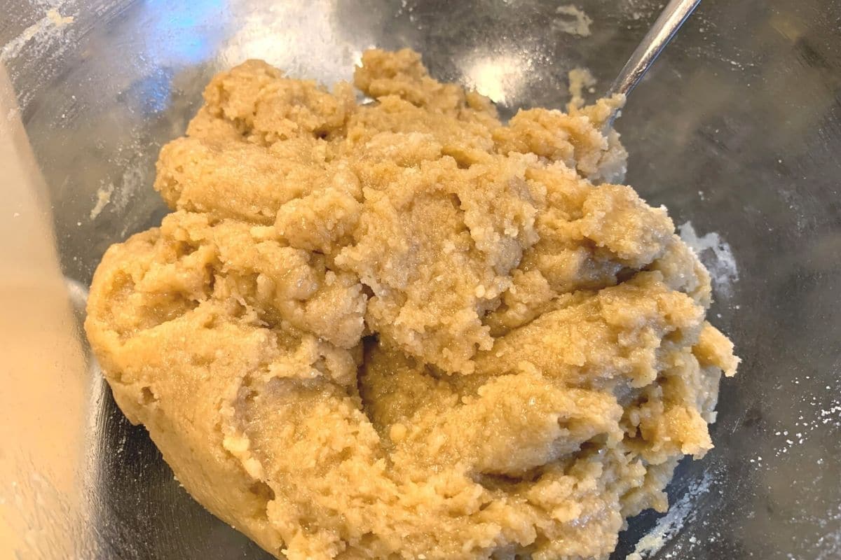 blondie batter in a mixing bowl