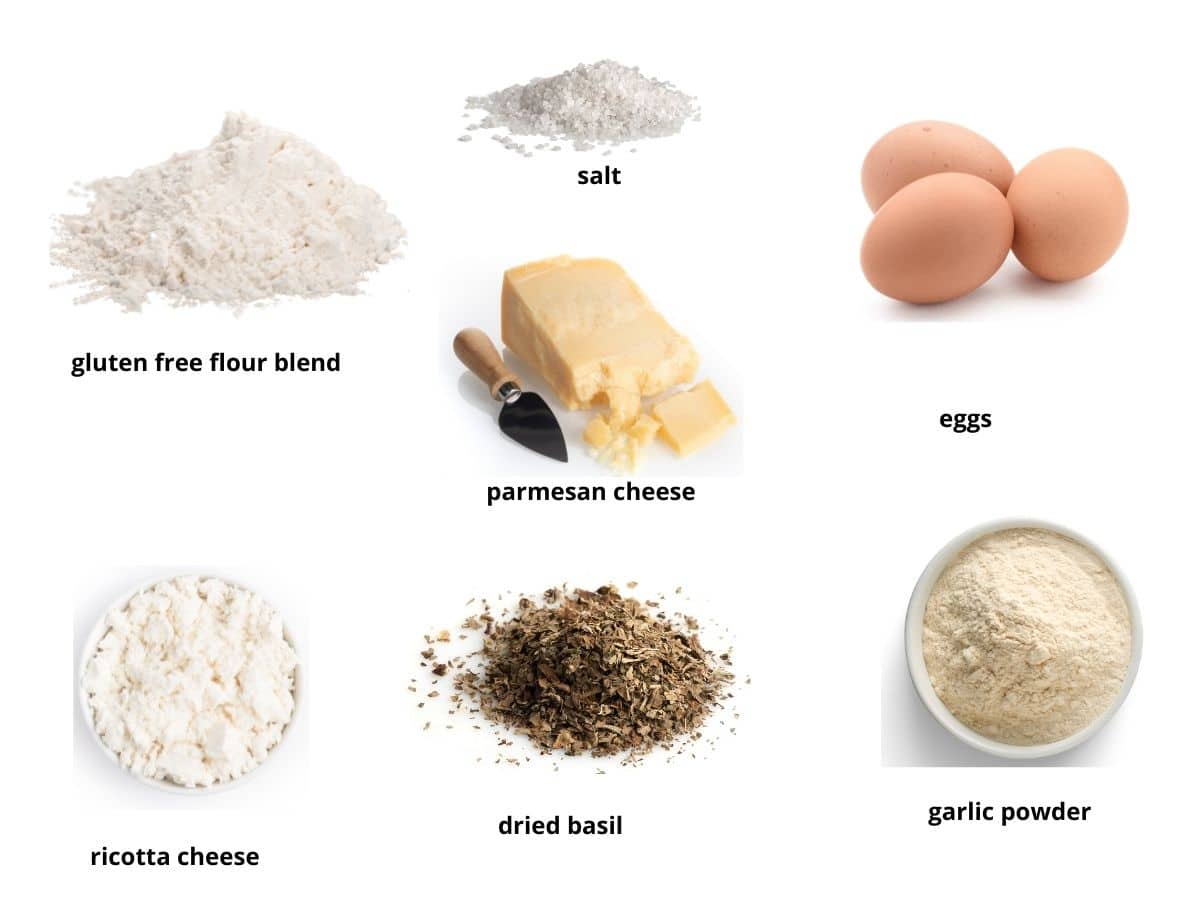 Photos of the gluten free ravioli ingredients.