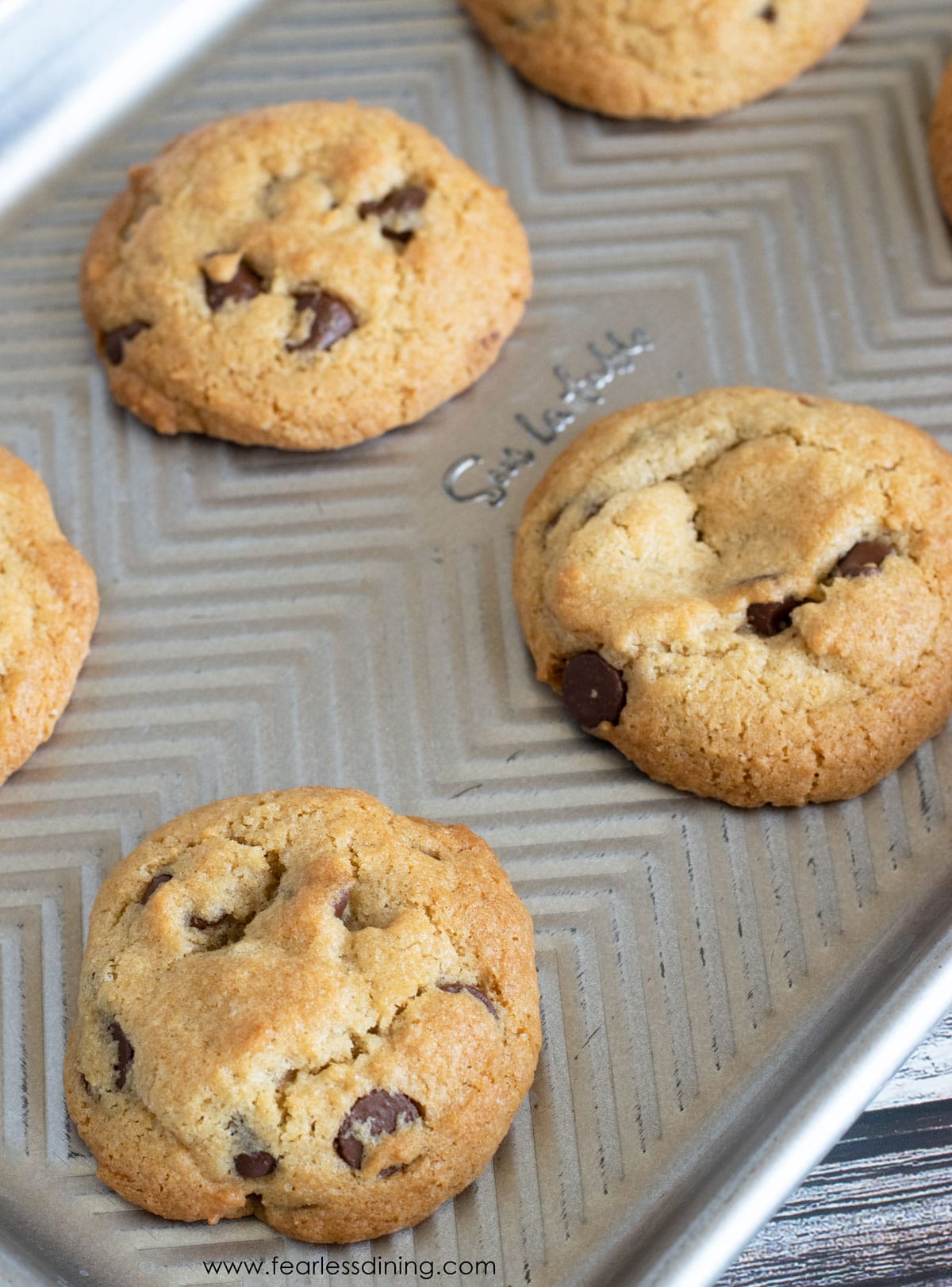 Baked Toll House Cookies on a baking tray