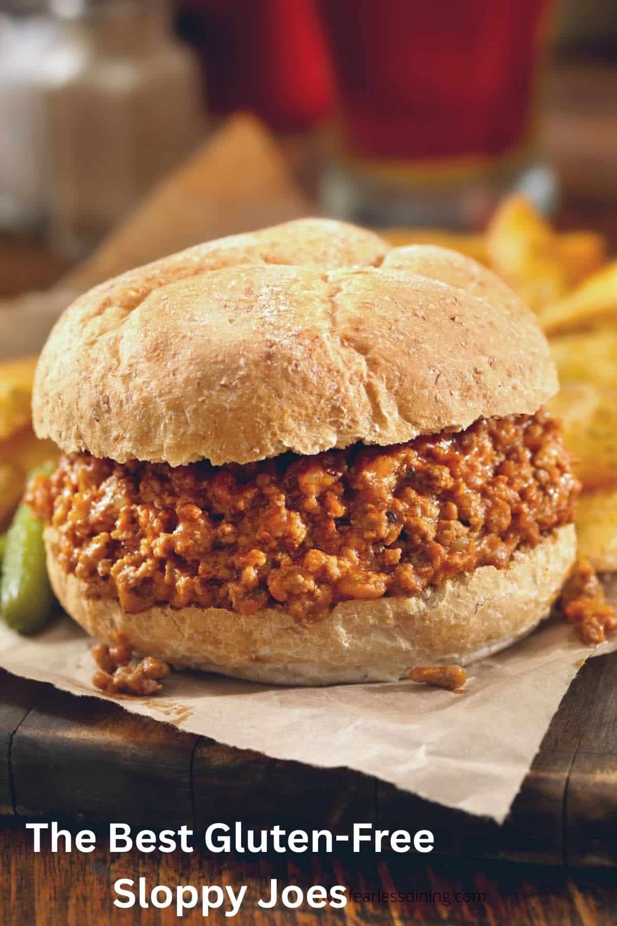 A gluten-free sloppy joe on a platter.