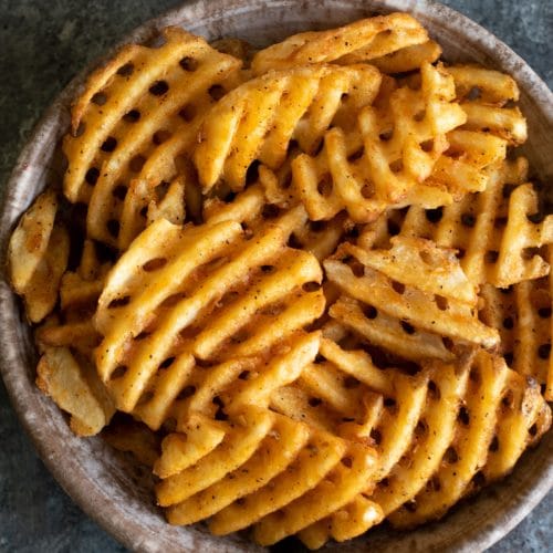 Air Fryer Waffle Fries - One Happy Housewife