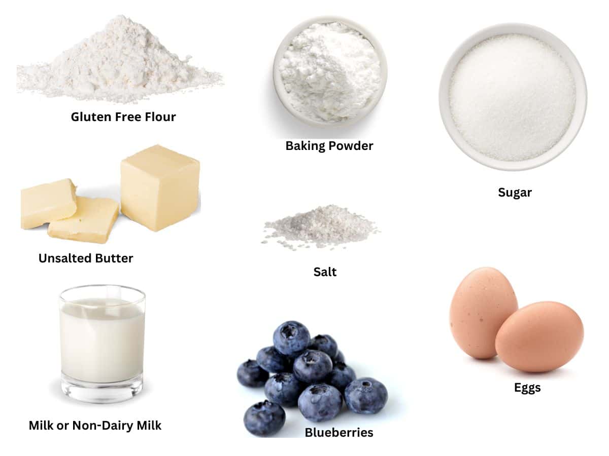 Photos of the ingredients used to make these blueberry scones.