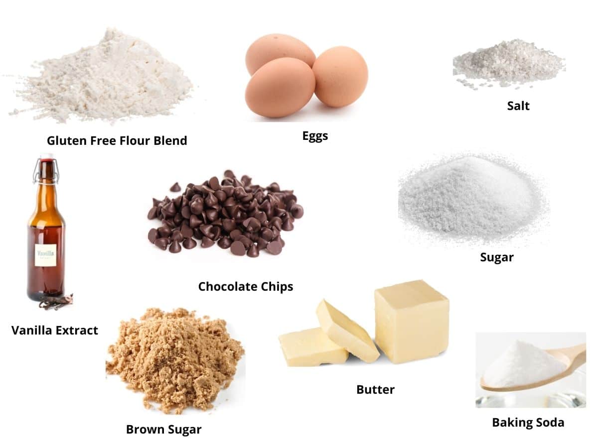 Photos of the cookie cake ingredients.