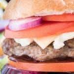 a frozen burger pinterest pin image